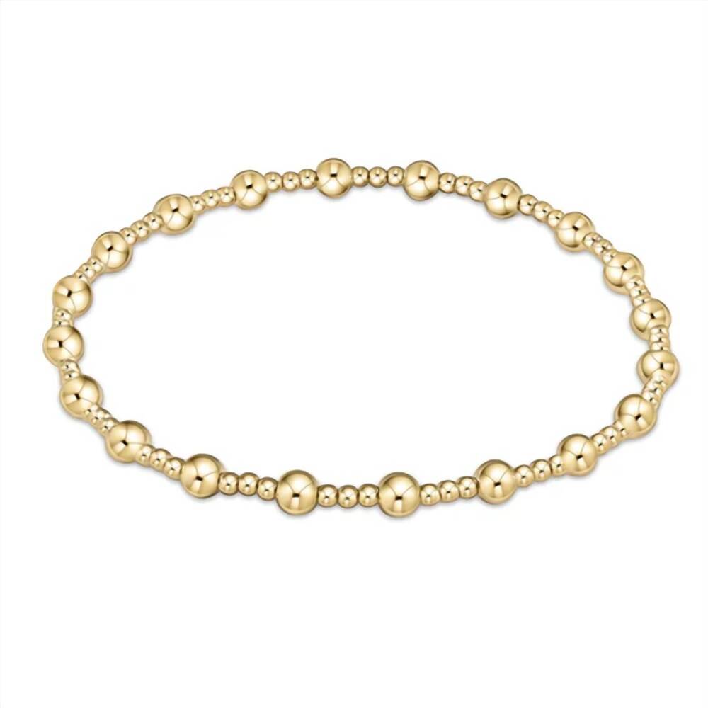 NEW ENEWTON women's classic sincerity pattern 4mm bead bracelet in gold